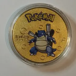 BLASTOISE Gold Coin - Pokemon Coin 18K Gold Plated - Exclusive Rare Design - Image 1