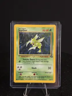 Pokemon TCG Scyther Jungle 10/64 Holo Unlimited Holo Rare Vintage NM - Image 1