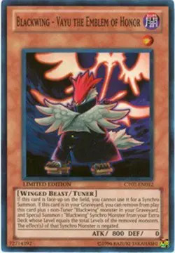 Blackwing - Vayu the Emblem of Honor-Super Rare - Limited - CT07-EN012 - 2010... - Image 1