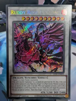 YuGiOh! Ruddy Rose Dragon LIOV-EN035 Secret Rare 1st Ed - Image 1