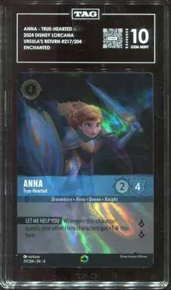 Disney Lorcana Anna True-Hearted Enchanted Graded TAG 10 Gem Mint #217 - Image 3