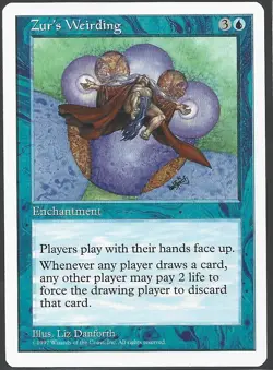 ZUR'S WEIRDING 5th Edition Magic The Gathering MTG rare blue enchantment - Image 1