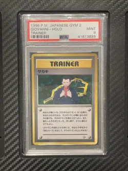 1998 PSA 9 Giovanni Holo Rare Trainer Pokemon TCG Japanese Gym 2 Vintage - Image 1
