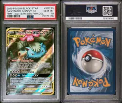 PSA 10 2019 POKEMON TCG SM BLACK STAR PROMO #SM229 TAG TEAM VENUSAUR & SNIVY GX - Image 1