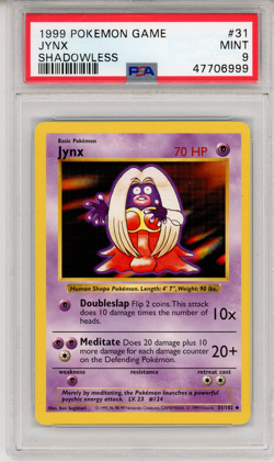 1999 POKEMON GAME JYNX SHADOWLESS - PSA 9 - #31 31/102 MINT GENUINE - Image 1