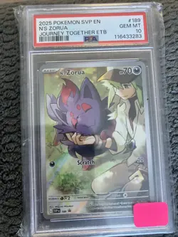 2025 Pokemon SVP EN-SV Black Star Promo N'S Zorua #189 Journey Together PSA 10 - Image 1