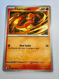 Charmander 26/197 NM Scarlet & Violet (Obsidian Flames) Pokemon NM - Image 1