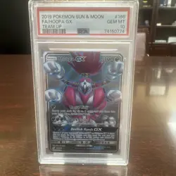 PSA 10 Gem Mint Hoopa GX 96 2019 POKEMON SUN & MOON TEAM UP - Image 1