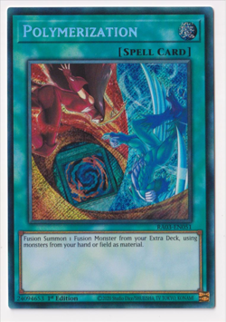 YUGIOH RA03-EN051 Polymerization (HERO artwork) Secret Rare 1st Edition NM - Image 1