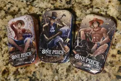 One Piece Tin Pack Set Vol 2 Lot of 3 - TS-02 OP-13 - Factory Sealed - Image 1