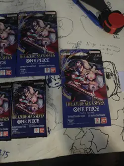One Piece TCG The Azure Sea's Seven OP14 Lot Of 6 (4 Booster Sleeves/2 Packs) - Image 3