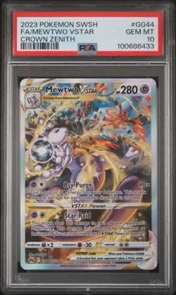 PSA 10 Pokemon TCG Mewtwo VSTAR Crown Zenith Ultra Rare Holo Card GG44/GG70 - Image 1
