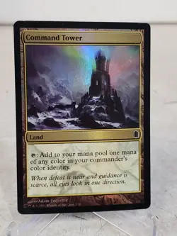 1x Command Tower Commander's Arsenal 2012 CM1 MTG Magic Card Land 2 Foil - Image 1