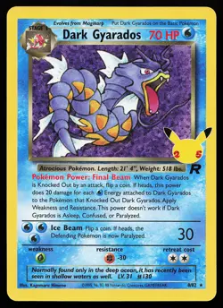 Dark Gyarados 8/82 Holo Celebrations Classic Collection Pokemon Card - Image 1