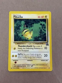 Pikachu # 27 "Bumblebee" Black Star PROMO WOTC Rare Pokemon Card X LP - Image 1