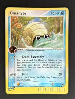 Omanyte 70/100 EX Sandstorm English Reverse Holo - Pokemon Trading Card - MP - Image 2