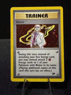Pokemon TCG Blaine Trainer Gym Challenge Holo Card 17/132 - Image 1
