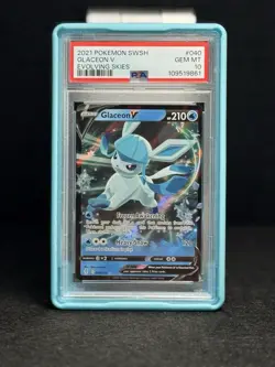 Pokemon 2021 SWSH Evolving Skies Glaceon V Card #040/203 PSA 10 - Image 4