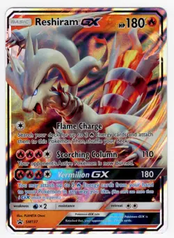 Pokemon Card - Reshiram GX Black Star Promo SM137 Promo Holo NM - Image 1