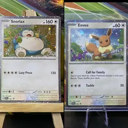 Pokemon Snorlax & Eevee Black Star Promo Card Cosmos Holo SVP en 122 -NM - Image 1