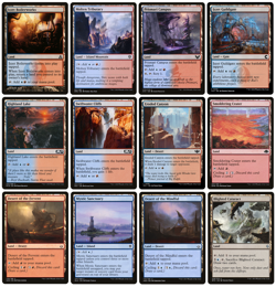 MTG - 12 x Different Blue & Red Izzet Lands for COMMANDER deck building - LP - Image 1