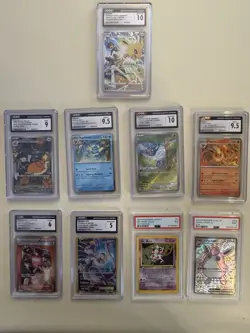 9 Card Pokemon Slab Lot - PSA & CGC Pokemon Slabs - 9 Different Pokemon - Image 1