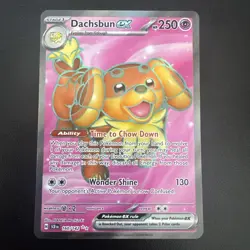 Dachsbun ex 160/142 Stellar Crown (SCR) NM Full Art Pokemon Card - Image 1