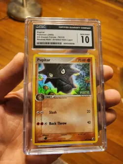 (TOP POP 12) CGC 10 GEM MINT Pokemon Ex Pupitar Reverse Holo STAMP Error 70/115 - Image 1