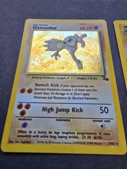 Pokemon TCG Fossil Rare Holo Hitmonlee/Kabutops 7,9/62 - Image 4