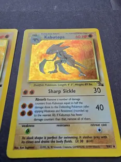 Pokemon TCG Fossil Rare Holo Hitmonlee/Kabutops 7,9/62 - Image 5