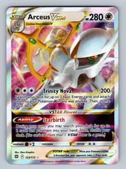 Arceus VSTAR 123/172 Ultra Rare SWSH09: Brilliant Stars NM - LP Pokemon TCG - Image 1