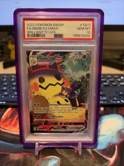 2022 POKEMON SWORD & SHIELD BRILLIANT STARS #TG17 FULL ART/MIMIKYU VMAX PSA 10 - Image 1
