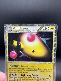 Pokemon TCG Ampharos 105/123 Holo Rare Prime HeartGold SoulSilver - HP/Damaged - Image 3
