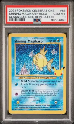 2021 POKEMON CELEBRATIONS CLASSIC COLL #66 SHINING MAGIKARP-HOLO PSA 10 - Image 1