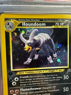 New Cert Pokemon 1st Edition Houndoom 4 Holo Rare Neo Discovery PSA 8 W/ Swirl - Image 3