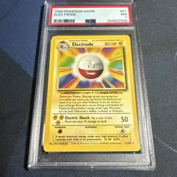1999 Pokemon Game Base Set Game Electrode #21 PSA 7 NM - Image 1