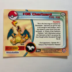 2000 Topps Pokemon TV Animation Series Black Logo #06 Charizard - Image 2