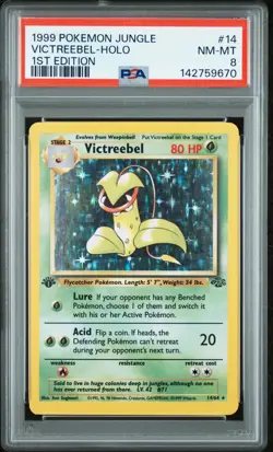 PSA 8 NM/MT 1999 POKEMON JUNGLE 14 VICTREEBEL-HOLO 1ST EDITION ENGLISH - Image 1