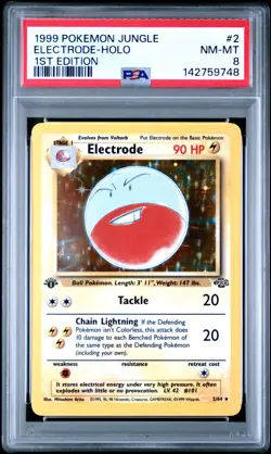 PSA 8 NM/MT 1999 POKEMON JUNGLE 2 ELECTRODE-HOLO 1ST EDITION ENGLISH - Image 1