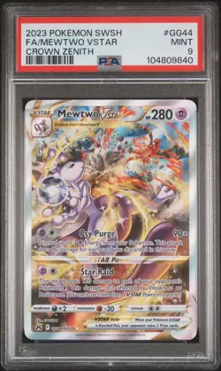 PSA 9 Mewtwo VStar GG44/GG70 Crown Zenith - Image 1