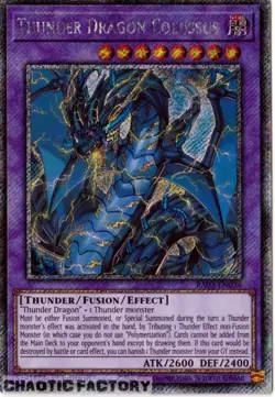 YUGIOH RA03-EN036 Thunder Dragon Colossus Platinum Secret Rare 1st Edition NM - Image 1