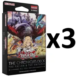 YuGiOh Chronicles Deck Fallen & Virtuous 3-Deck All-Foil Set | Factory Sealed - Image 1