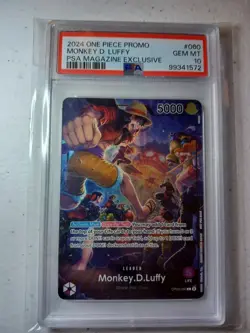PSA 10 Gem Mint One Piece Promo Luffy Magazine Exclusive Art OP05-060 English - Image 1