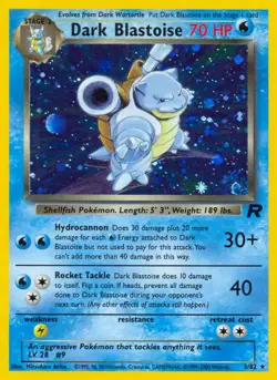 Dark Blastoise - 3/82 - Pokemon Team Rocket Unlimited Holo Rare Card WOTC NM - Image 1
