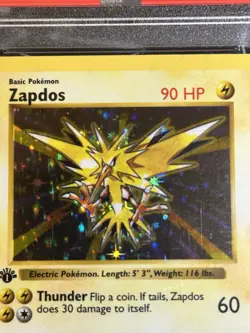 Zapdos Holo Pokemon 1999 Base Set 1st Edition Shadowless 16/102 WOTC PSA 7 Card - Image 3
