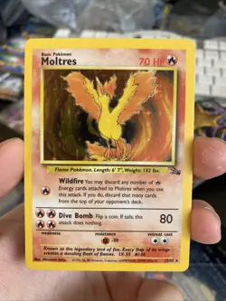Pokemon TCG Moltres Fossil 12/62 Holo 1999-2000 Wizards Base Set Copyright Holo - Image 1