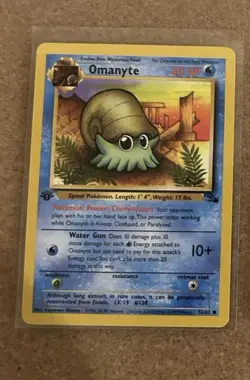 3 Omanytes 1st Edition Pokemon Card Lot Vintage WOTC - Image 1