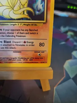 Pokemon TCG Ninetales Base Set Holo Unlimited Rare Card 12/102 HP - Image 4