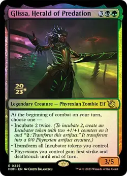 MTG GLISSA, HERALD OF PREDATION FOIL March of the Machine Prerelease NM - Image 1