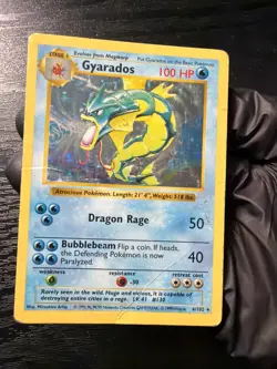 Pokemon Gyrados Holo Rare TCG Card 6/102 Base Set Shadowless HP - Image 1